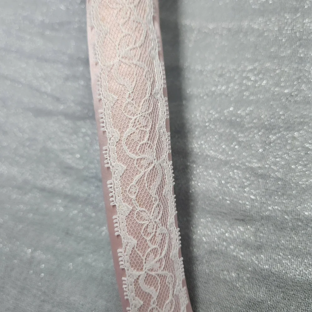 Set of 2 Vintage Style Padded Hangers Lavender Crochet &‎ Pink Satin Lace padded